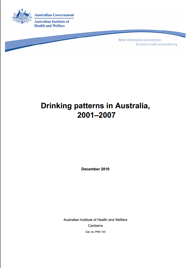 Drinking patterns in Australia, 2001-2007